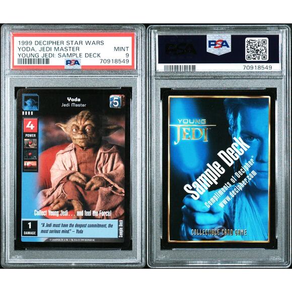 1999 Star Wars Master YODA Decipher Sample Deck Young Jedi - PSA 9 Mint - PoP 2 - Picture 1 of 4